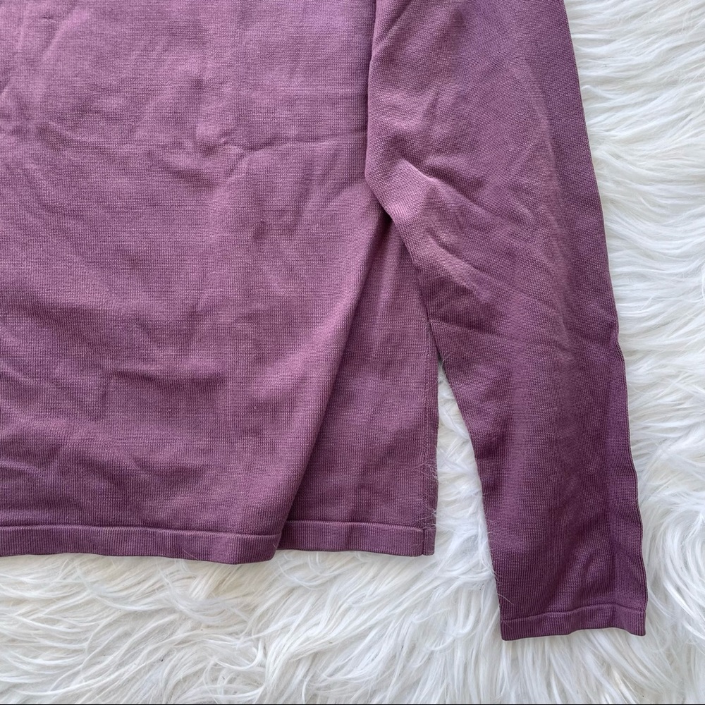 Pendleton Mauve Mock Turtleneck Silk Sweater Top - image 3